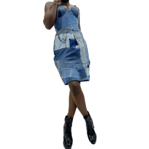 Upcycled Jean Corset Gown