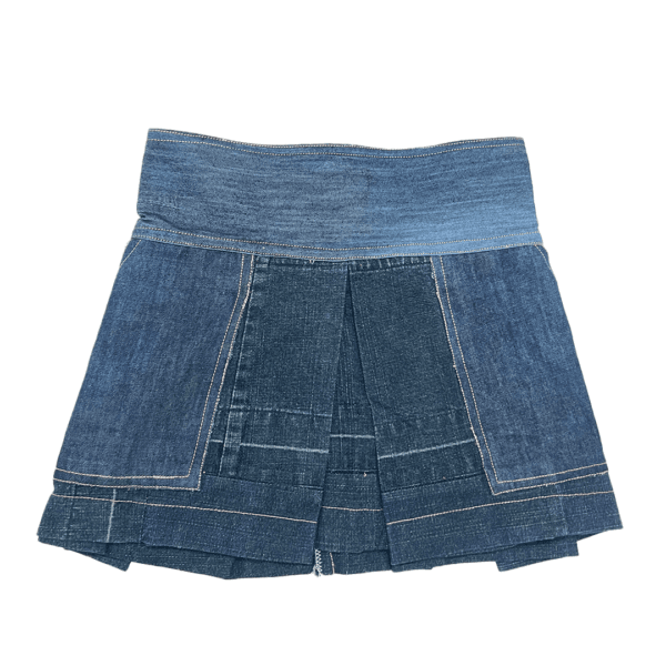 Upcycled Denim Flare Mini Skirt