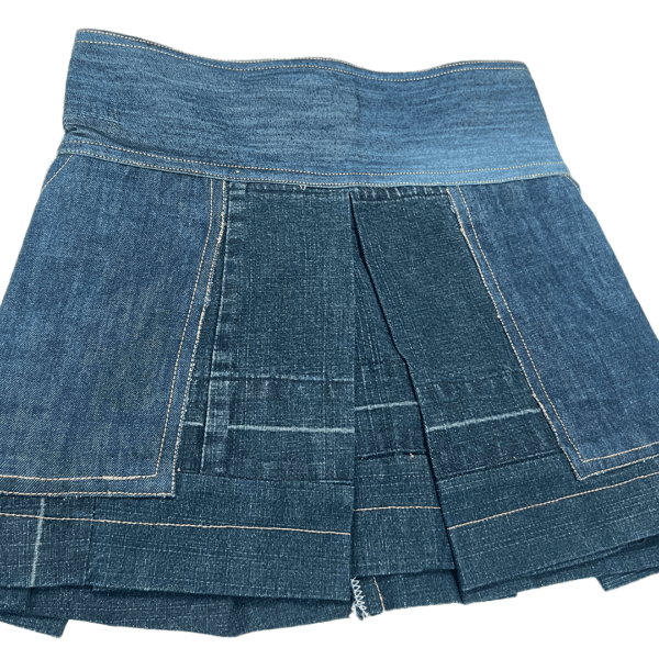 Upcycled Denim Flare Mini Skirt - Image 2