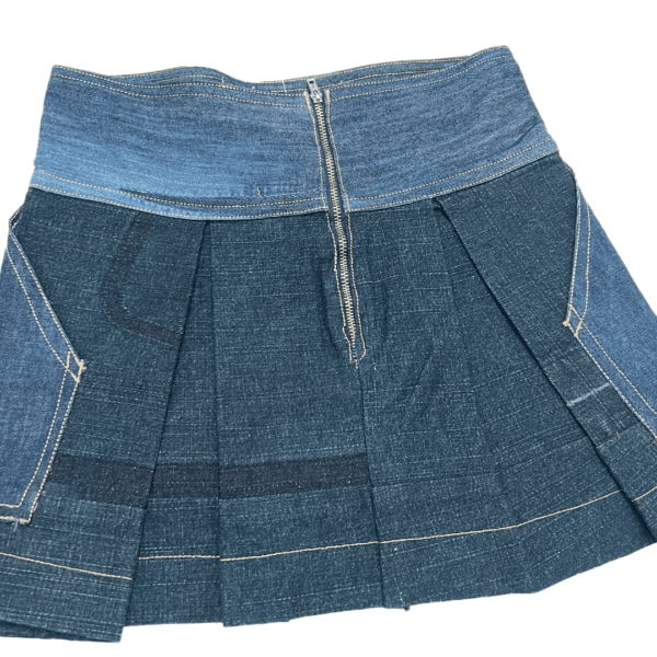 Upcycled Denim Flare Mini Skirt - Image 3