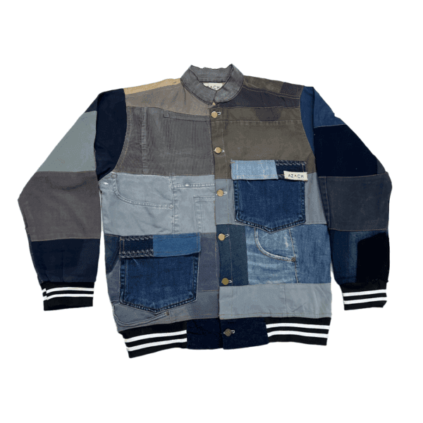 Varsity Jacket with denim waist band collar