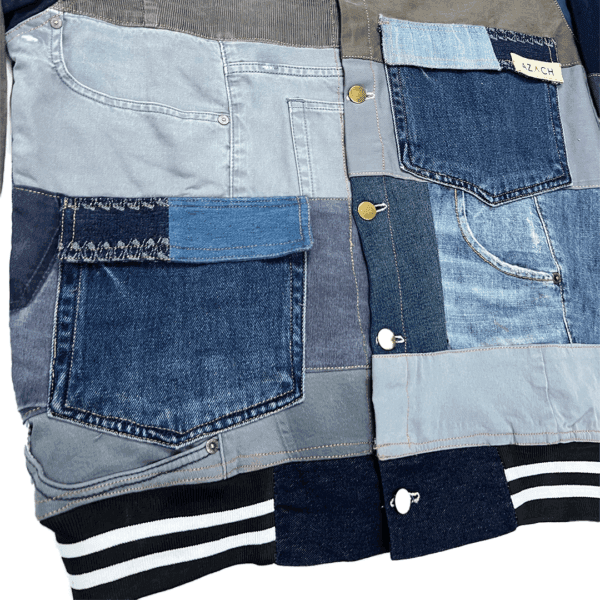 Varsity Jacket with denim waist band collar - Image 5