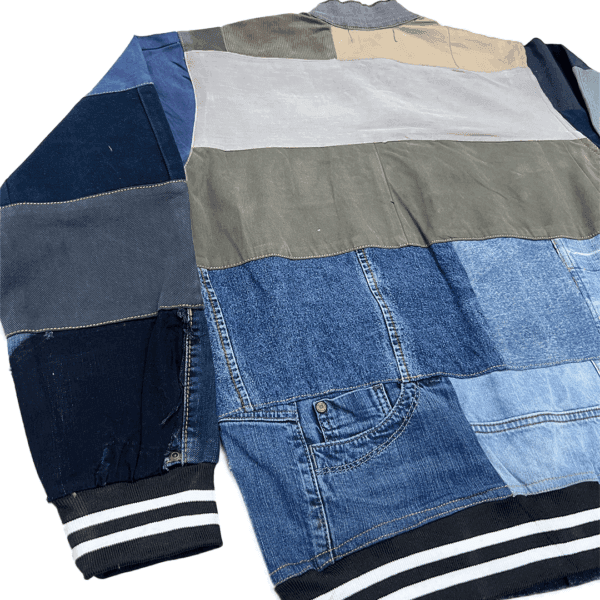 Varsity Jacket with denim waist band collar - Image 3