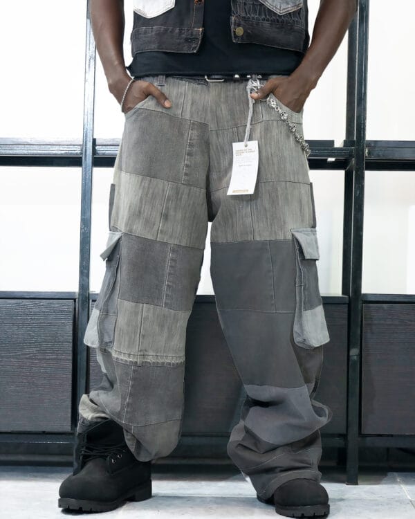 Shadowgrid Grey Multi-Pocket Cargo Pants