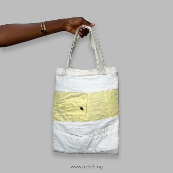 Pale Citrus Grid Tote - Image 2