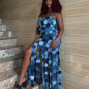 Denim Droplets Two-Piece (Skirt)