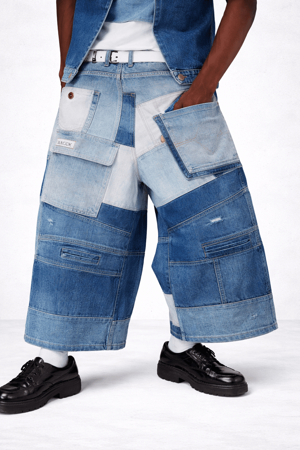 Patchwork Utility Jorts - Image 2